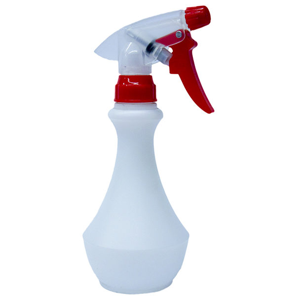 Translucent White HDPE Spray Bottle 280ml with Red/White Spray