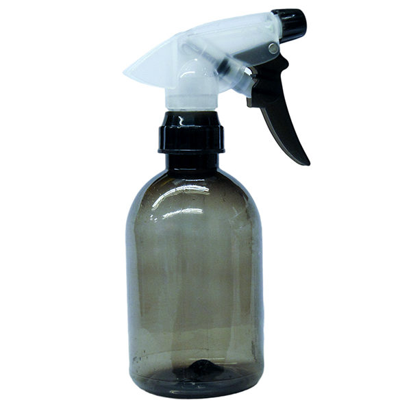 Translucent Black PETG Spray Bottle 290ml with Clear Sprayer