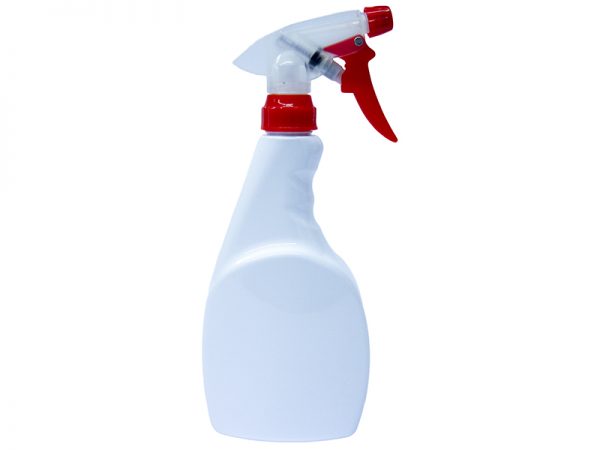 White PET Spray Bottle 500ml with Red Clear Trigger Sprayer