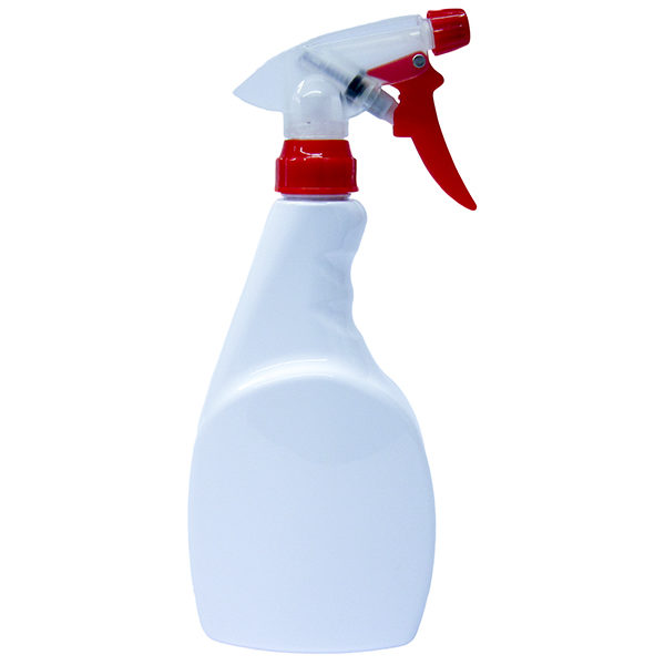 White PET Spray Bottle 500ml with Red Clear Trigger Sprayer