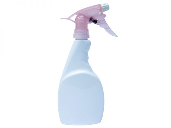 White PET Spray Bottle 500ml with White Translucent Pink Sprayer