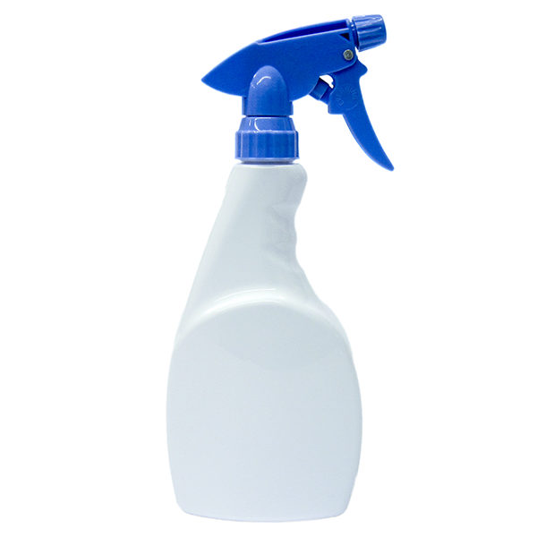 White PET Spray Bottle 500ml with Blue Trigger Sprayer