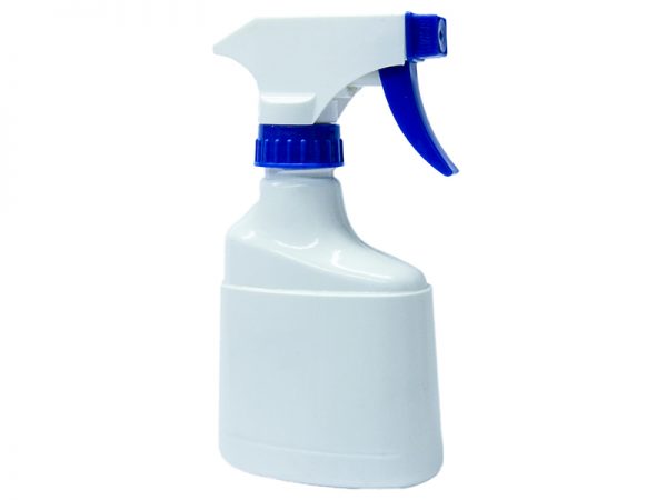 PRO White PVC Spray Bottle 220ml with Blue/White Sprayer