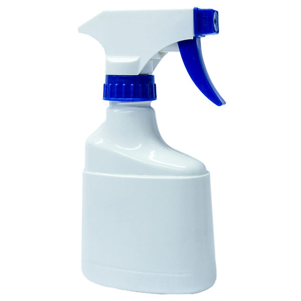 PRO White PVC Spray Bottle 220ml with Blue/White Sprayer