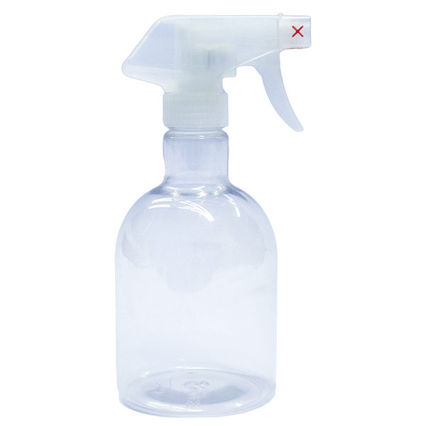 Clear PET Spray Bottle 450ml with Clear Sprayer