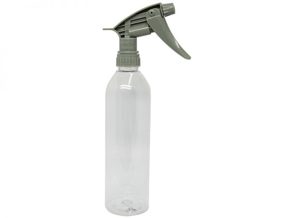Clear PET Spray Bottle 500ml with Gray Sprayer | spraybottles.com.tw