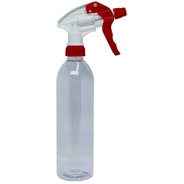 Clear PET Spray Bottle 500ml with Red Sprayer | spraybottles.com.tw