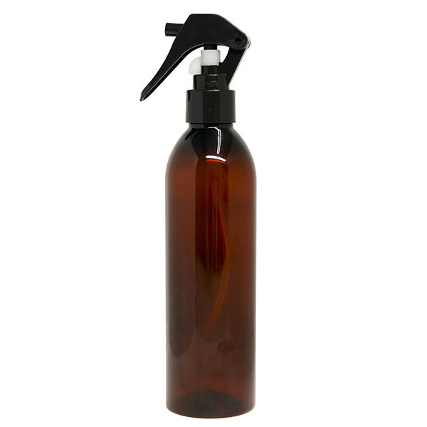 Amber PET Spray Bottle 300ml with Easy Mini Black Sprayer | Spray Bottles Supplier | Eround