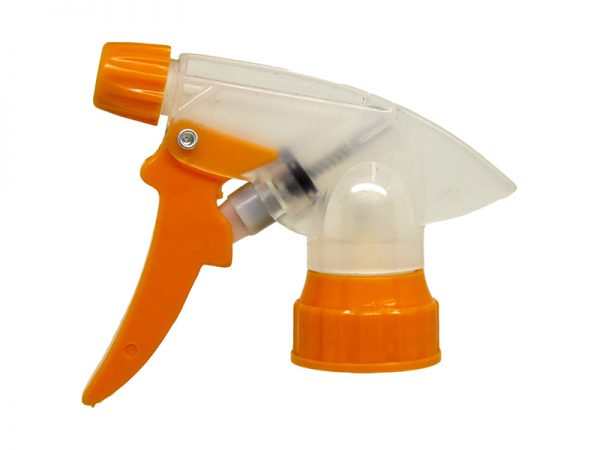 Orange Nozzle Cap, Clear Body Trigger Sprayer | Eround Spray Bottles | Taiwan Supplier
