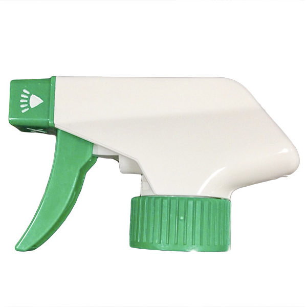 Durable White Trigger Sprayer with Green Nozzle Cap | Spray Bottles Supplier | Eround
