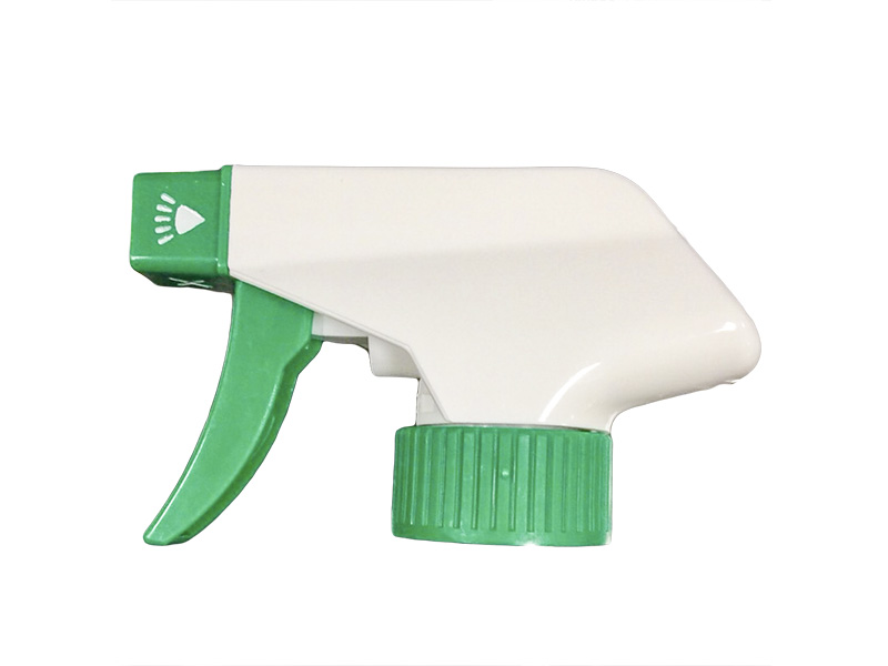 Durable White Trigger Sprayer with Green Nozzle Cap | Spray Bottles Supplier | Eround