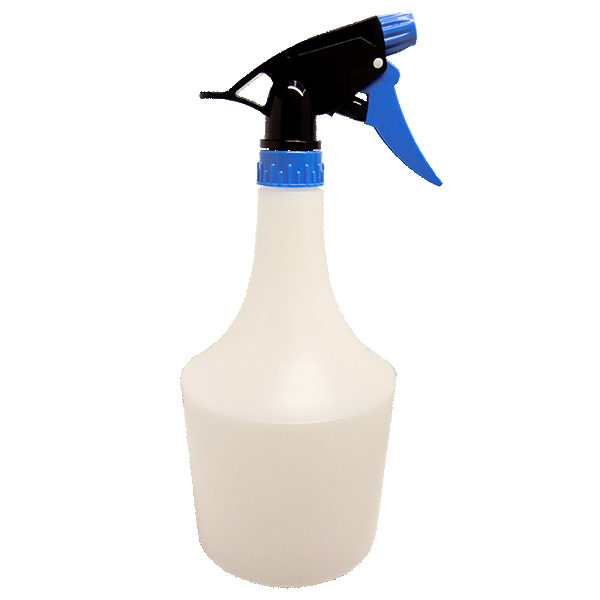 Spray Bottle 1000ml Translucent White with Blue-Black Trigger
