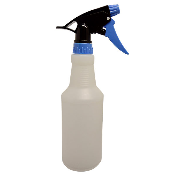 Spray Bottle 500ml Translucent White with Blue-Black Trigger