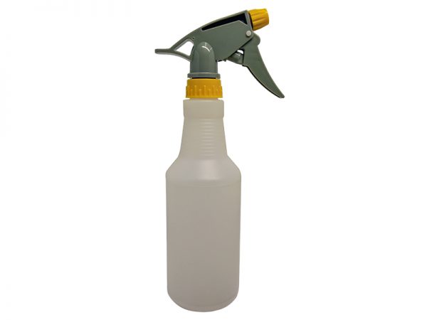 Spray Bottle 500ml Translucent White with Yellow-Gray Trigger