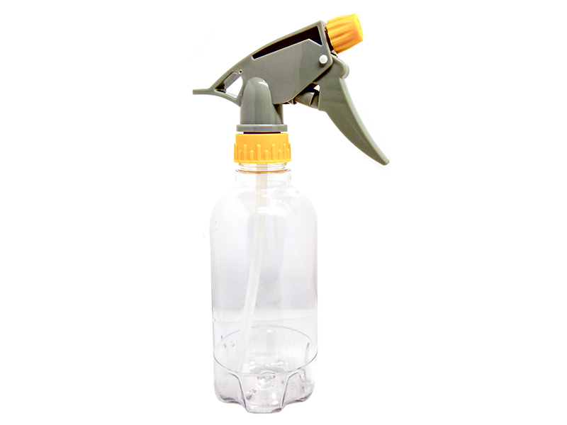 Download Spray Bottle 300ml Pet Bottle With Yellow Gray Trigger Taiwan Spray Bottles PSD Mockup Templates