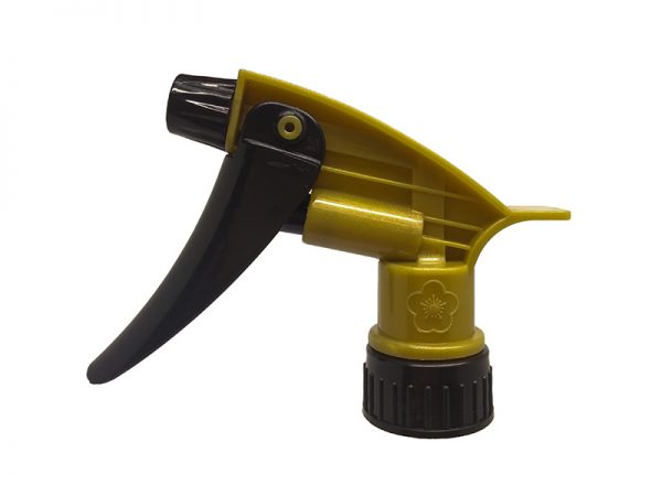 Golden Chemical Resistant Trigger Sprayer with Black Nozzle