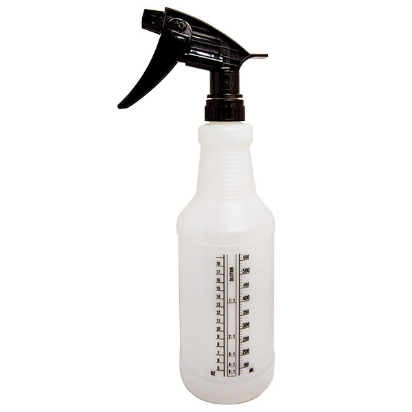 750ml HDPE Bottle with Graduated Measure and Black Trigger