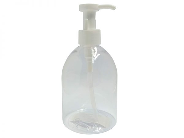 300ml Clear PET Bottle with 1CC White Cream Pump