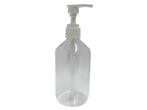 350ml Clear PET Bottle with 2CC White Lotion Pump