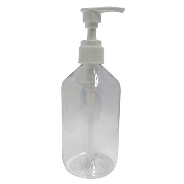 350ml Clear PET Bottle with 2CC White Lotion Pump