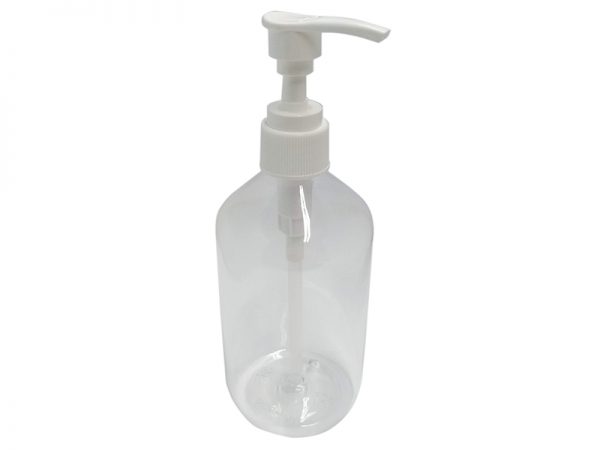 350ml Clear PET Bottle with 2CC White Lotion Pump