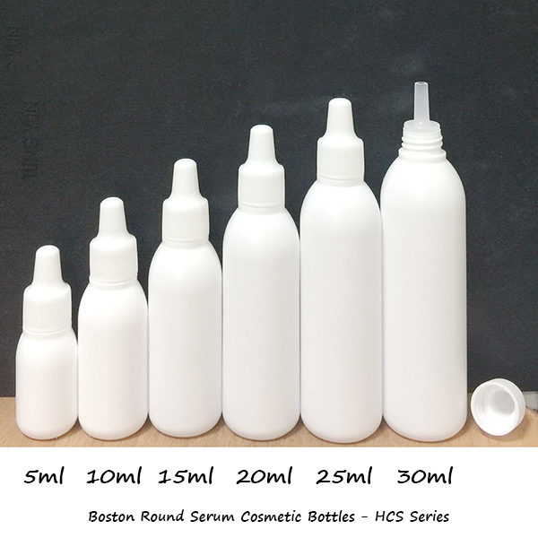 Boston Round Serum Cosmetic Bottles - HCS Series