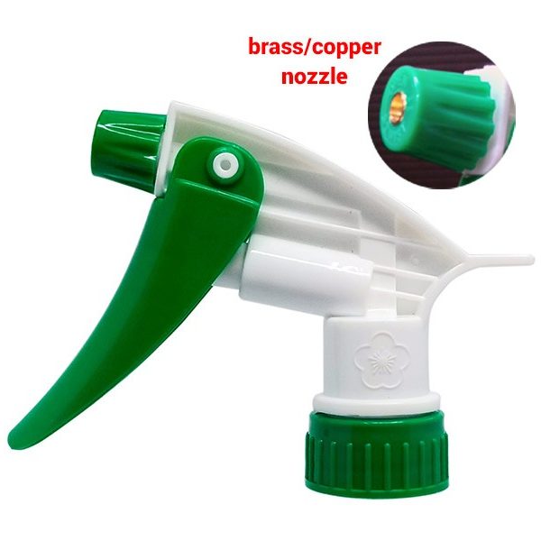 Green White Chemical Resistant Trigger Sprayer with Copper Nozzle