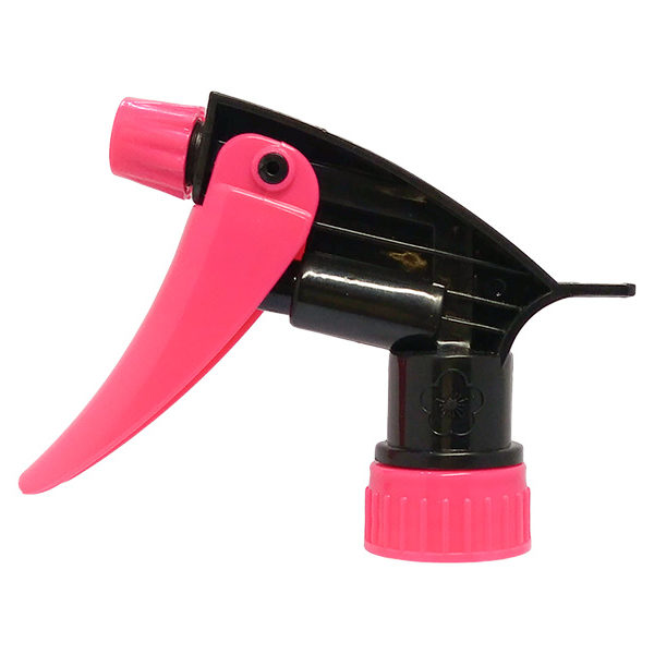 Black Chemical Resistant Trigger Sprayer with Pink Nozzle