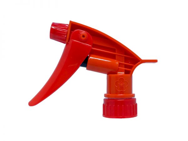 Orange Chemical Resistant Trigger Sprayer with Red Nozzle