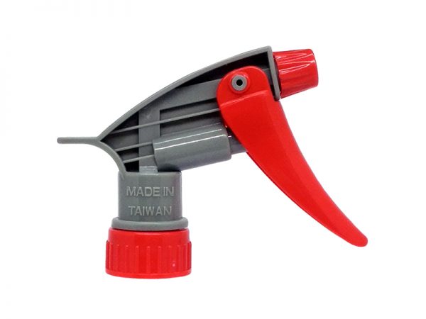 Gray Chemical Resistant Trigger Sprayer with Red Nozzle