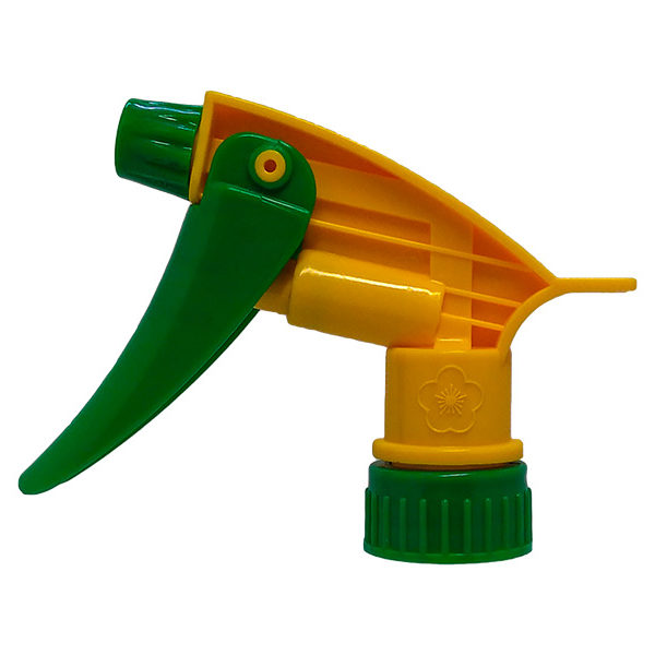 Yellow Chemical Resistant Trigger Sprayer with Green Nozzle
