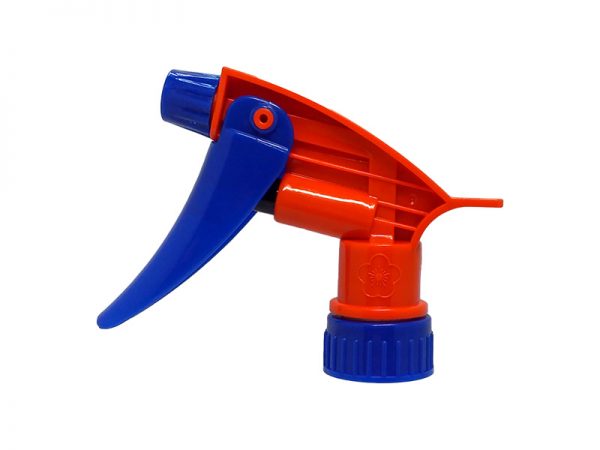 Orange Chemical Resistant Trigger Sprayer with Blue Nozzle