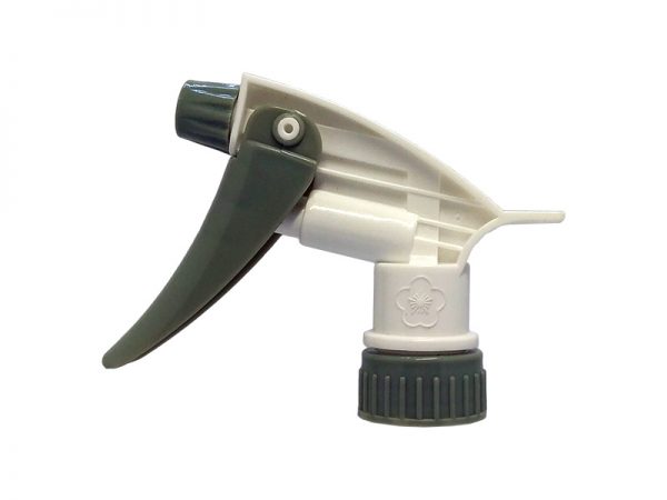 White Chemical Resistant Trigger Sprayer with Gray Nozzle