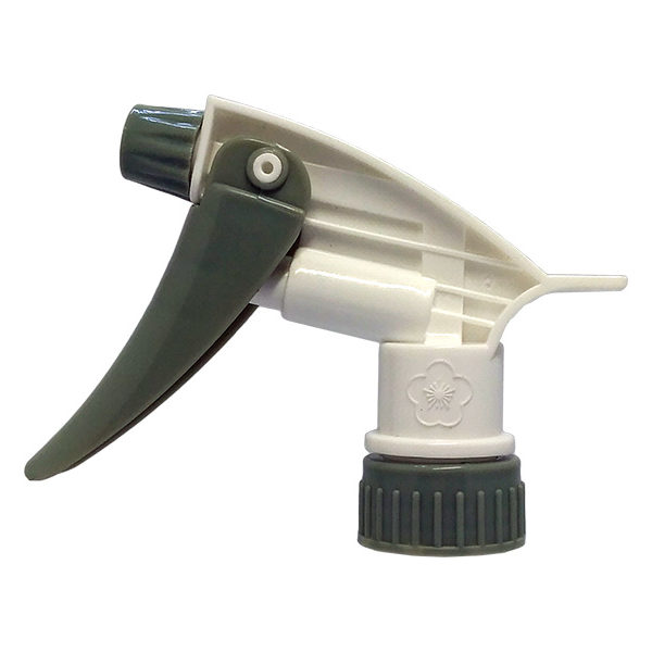 White Chemical Resistant Trigger Sprayer with Gray Nozzle