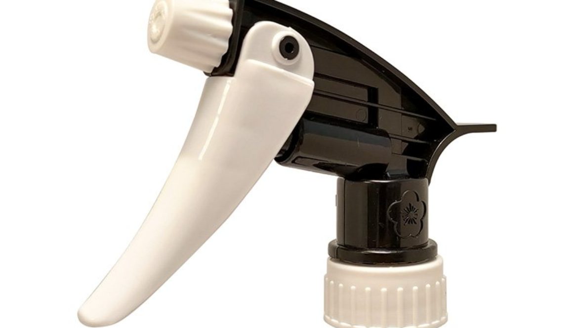 Black Chemical Resistant Trigger Sprayer with White Nozzle