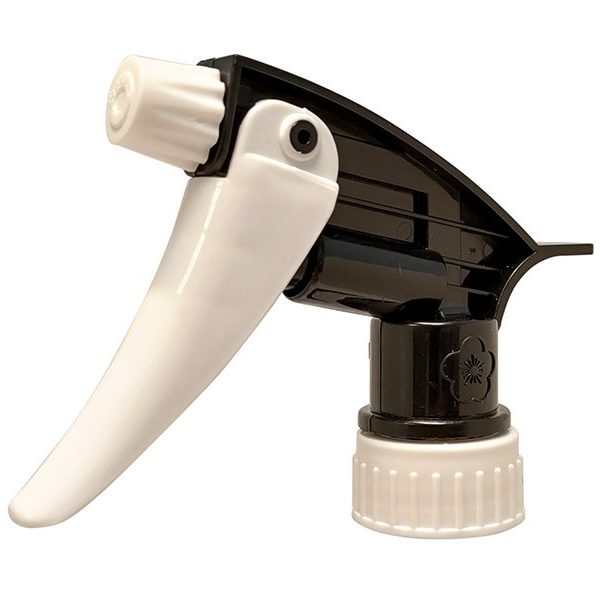 Black Chemical Resistant Trigger Sprayer with White Nozzle