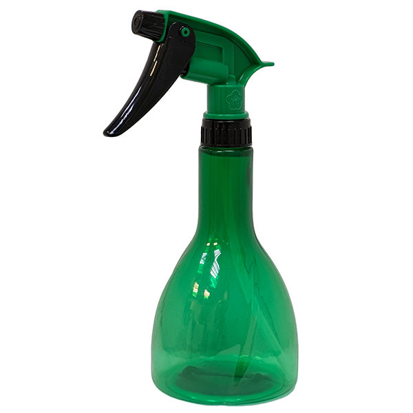 Translucent Green Narrow Neck PVC Bottle with Black Green NBR Trigger
