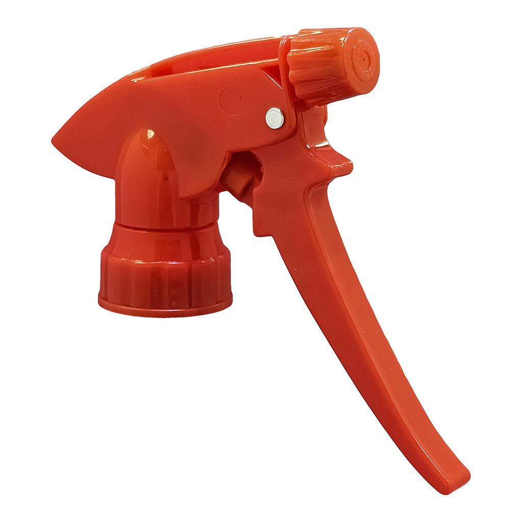 Pure Red Chemical Resistant Long Trigger Sprayer, 28/400 Size