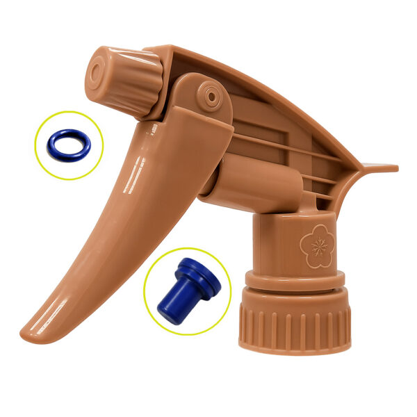Heavy-Duty 28/400 Coyote Brown Trigger Sprayer with Dual EPDM Seals for Superior Chemical Resistance