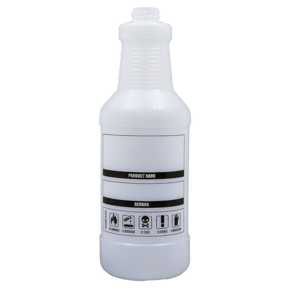 1000ml HDPE Spray Bottle with Graduated Scale & Hazard Label Panel
